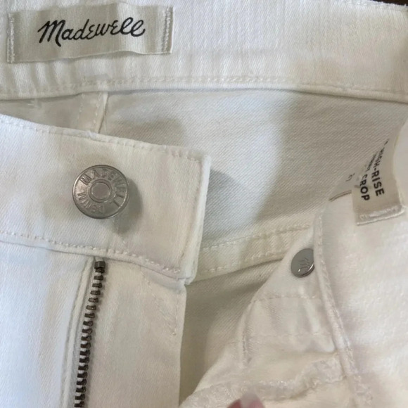 NWT Madewell Off White High Riser Skinny Crop size 27 Distressed Raw Hem - Picture 7 of 9